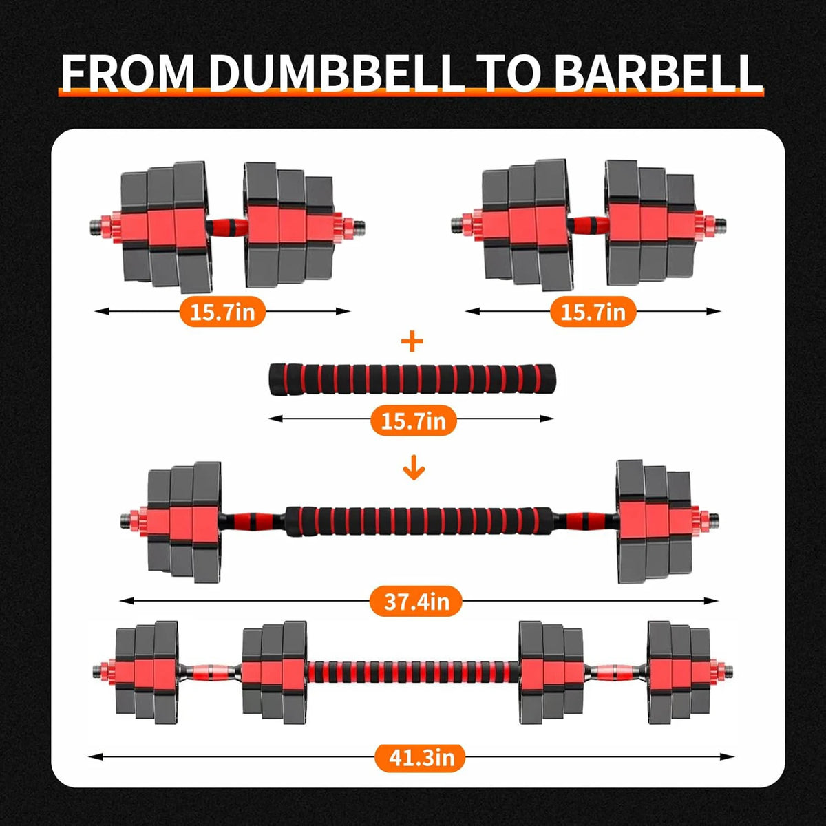Adjustable Convertible Dumbbell Barbell Set For Home Strength Training