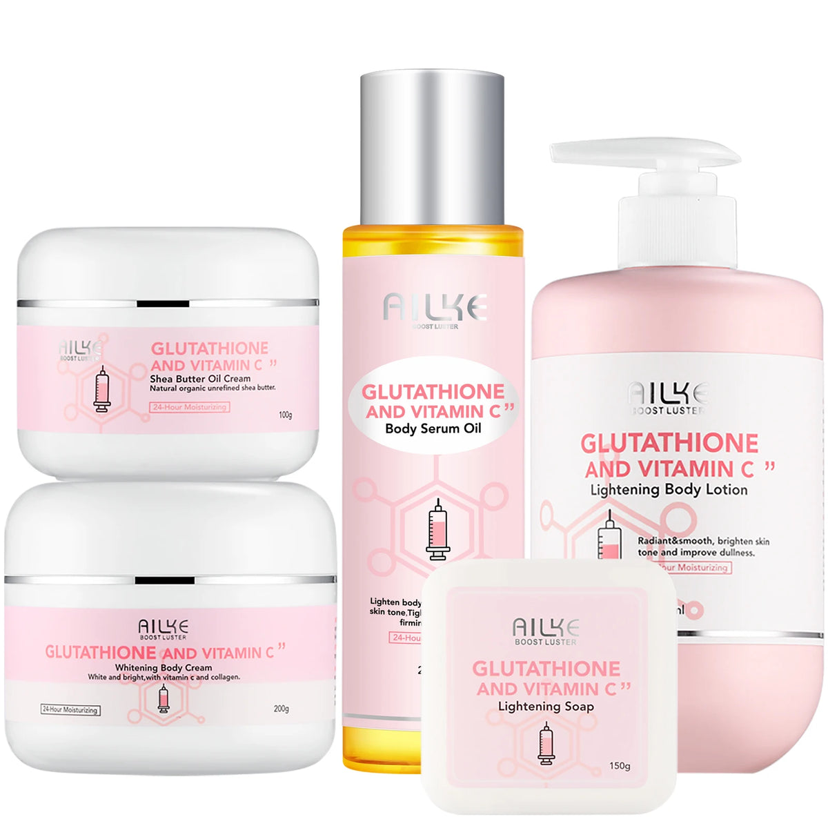 AILKE Whitening Skin Care Set Glutathione Vitamin C Brightening Moisturizing
