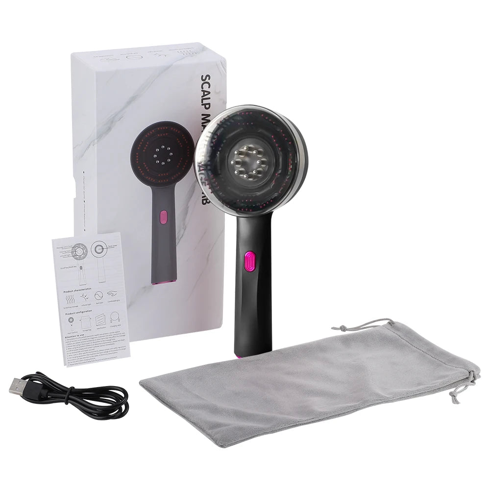 Afdeal Electric Scalp Massage Brush With Rollers And Oil Applicator