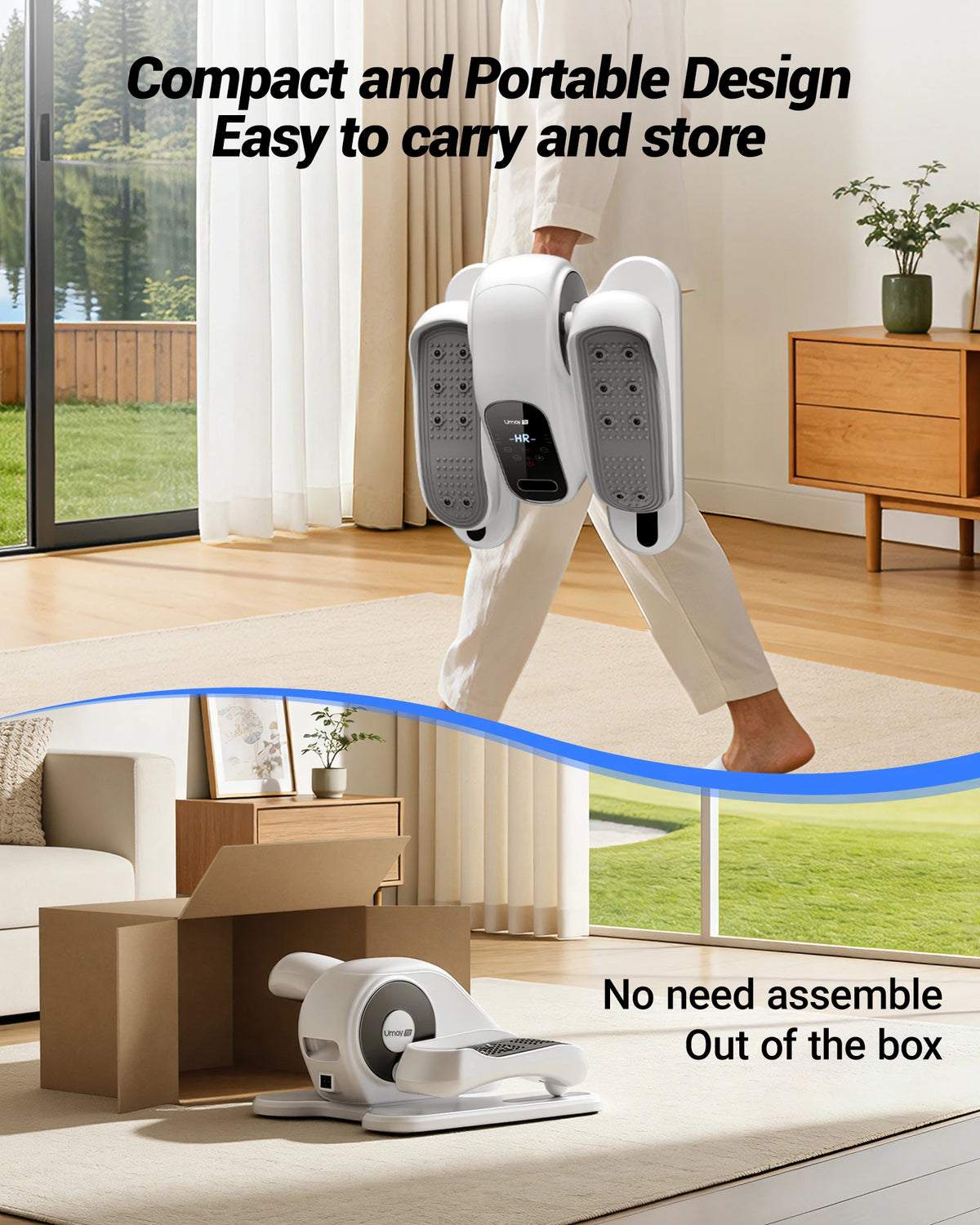 Umay Compact Electric Under Desk Elliptical Machine 12 Speed Remote