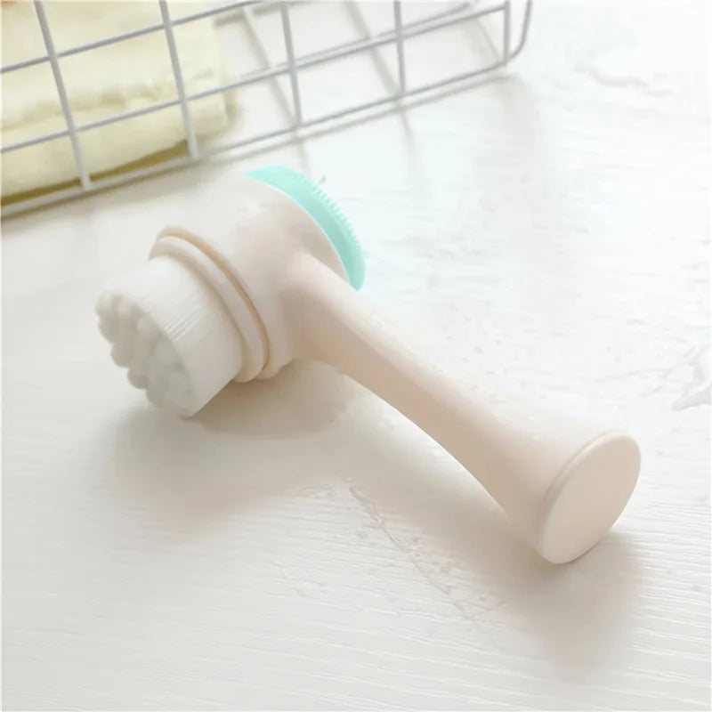 Double Sided Silicone Facial Cleansing Brush For Pore Cleaning