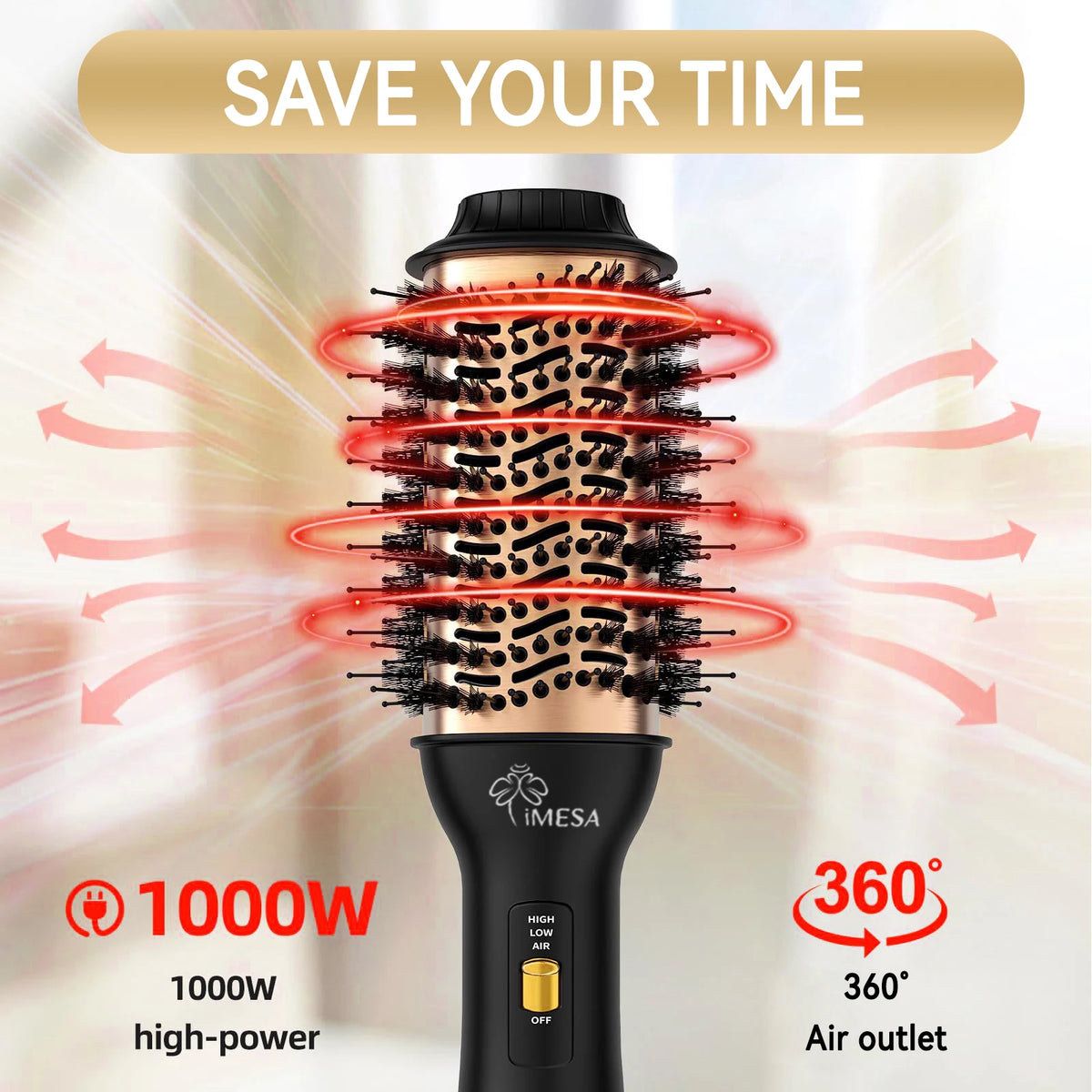 Imesa Professional Hot Air Brush One Step Hair Dryer Styler