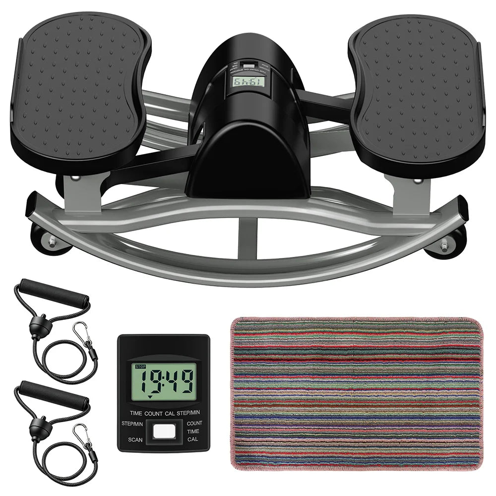 Intelligent Swing Stepper With Digital Display And Resistance Bands