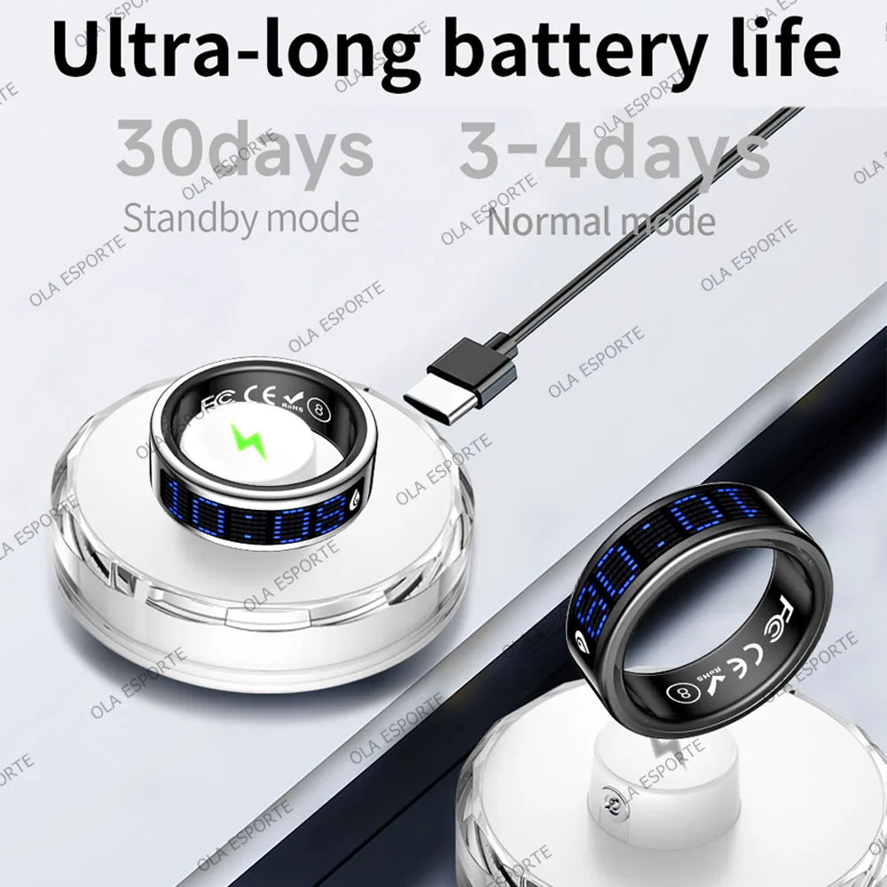 Ola Esporte Smart Ring Heart Rate Blood Oxygen Sleep Display