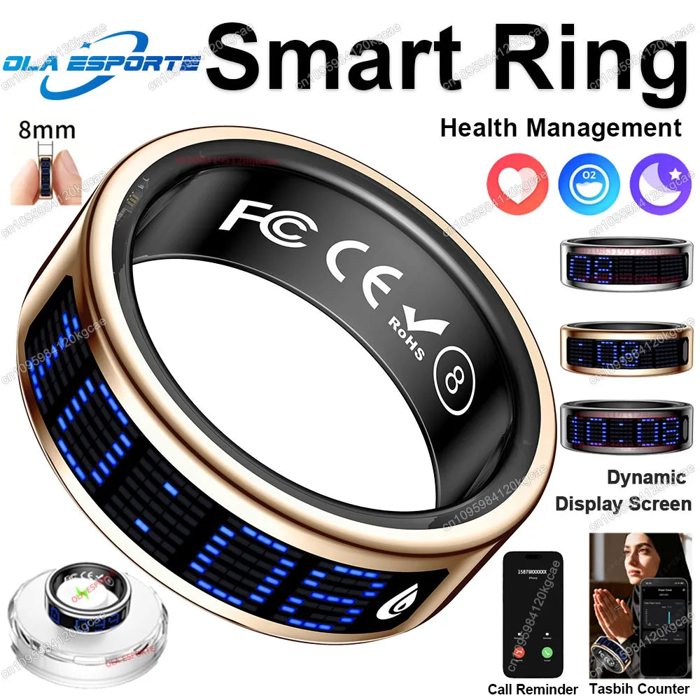 Ola Esporte Smart Ring Heart Rate Blood Oxygen Sleep Display