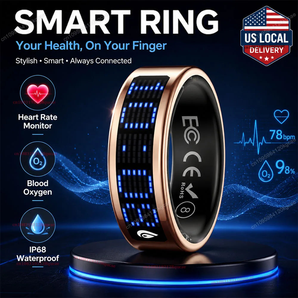 Ola Esporte Smart Ring LED Display Heart Rate Blood Oxygen