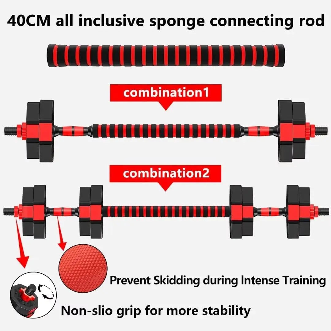 Adjustable Convertible Dumbbell Barbell Set For Home Strength Training