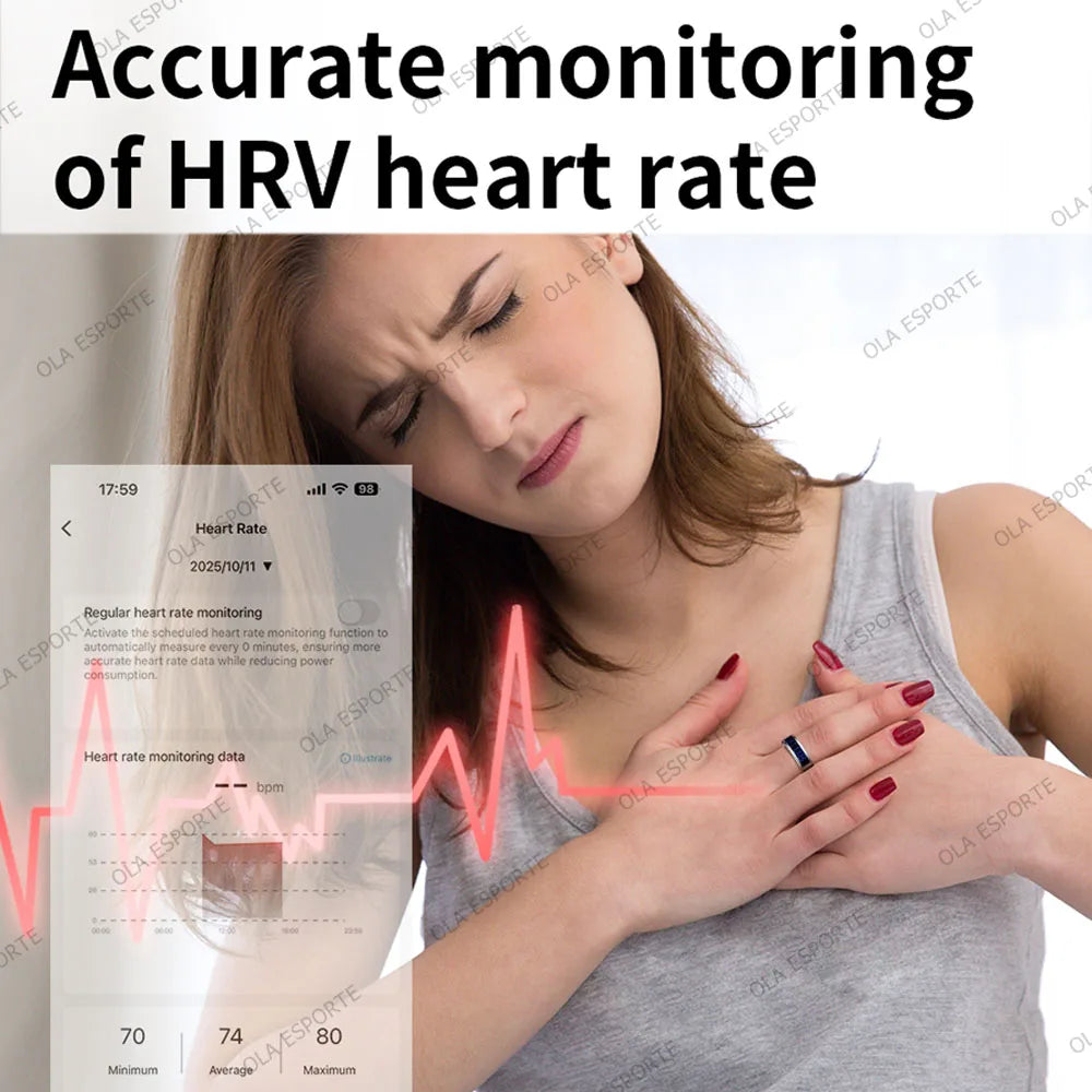 Ola Esporte Smart Ring LED Display Heart Rate Blood Oxygen