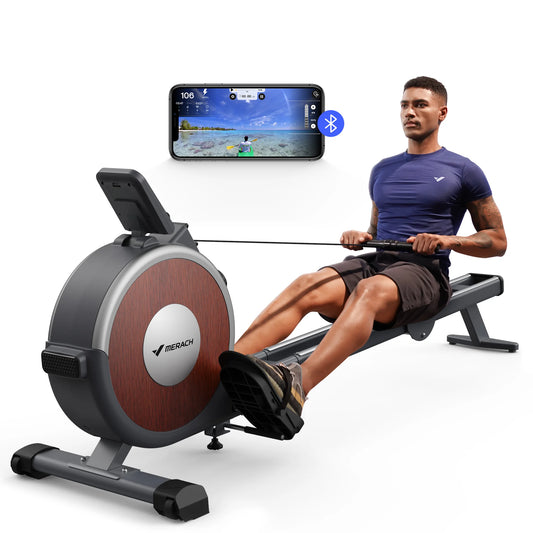 MERACH Magnetic Rowing Machine With Quiet Resistance And Bluetooth