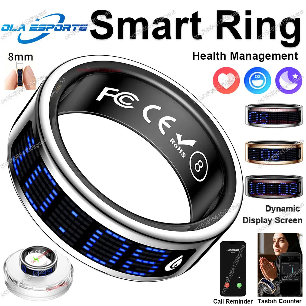 Ola Esporte Smart Ring Heart Rate Blood Oxygen Sleep Display