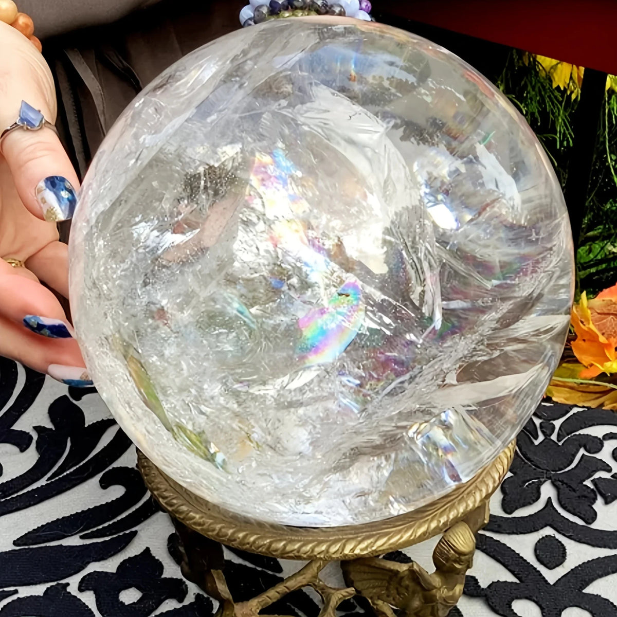 CrystalHola Clear Quartz Crystal Sphere For Home Decor Gifts