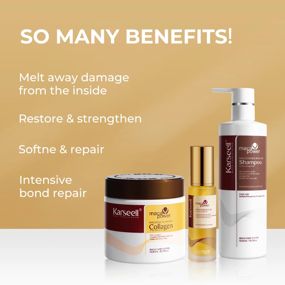 Karseell Collagen Argan Oil Hair Mask Shampoo Repair Set