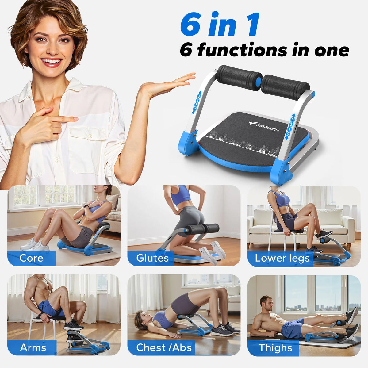 Merach Automatic Rebound Abdominal Crunch Machine For Home Fitness