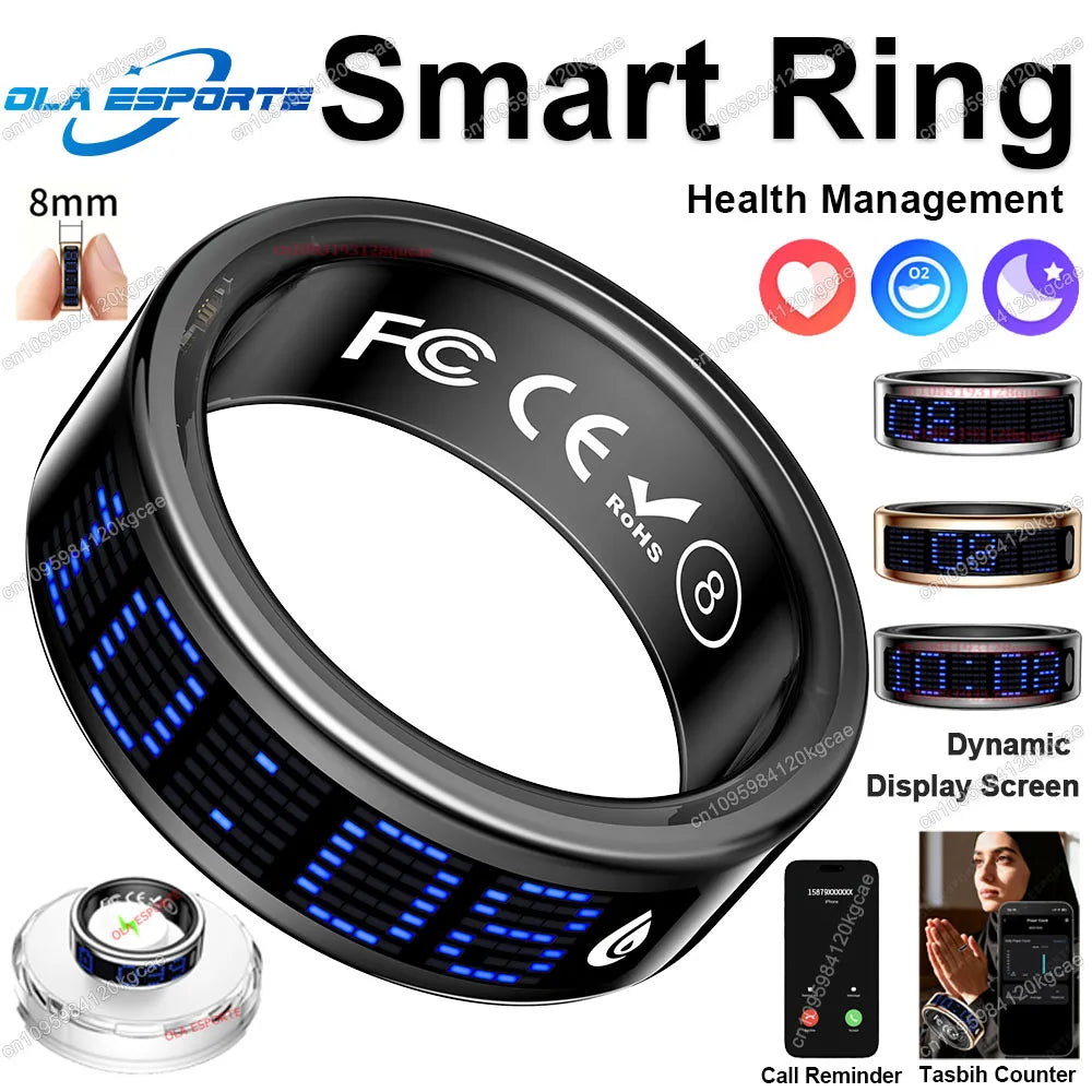 Ola Esporte Smart Ring Heart Rate Blood Oxygen Sleep Display