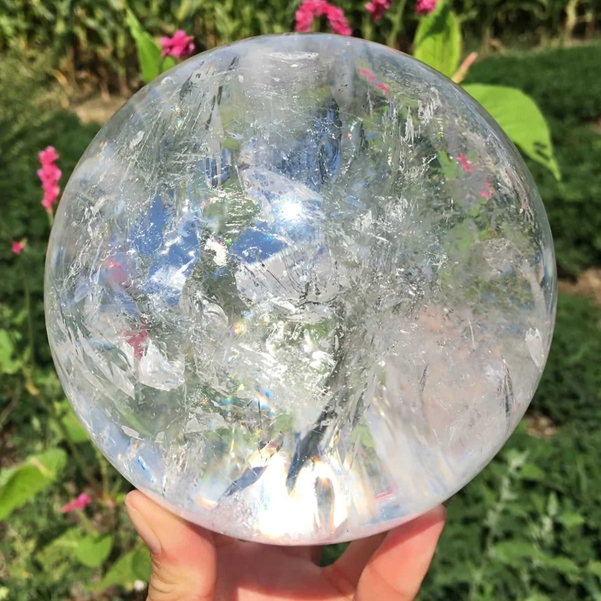 CrystalHola Clear Quartz Crystal Sphere For Home Decor Gifts