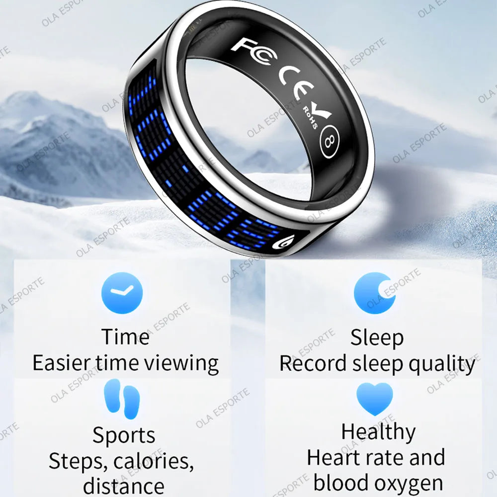 Ola Esporte Smart Ring LED Display Heart Rate Blood Oxygen