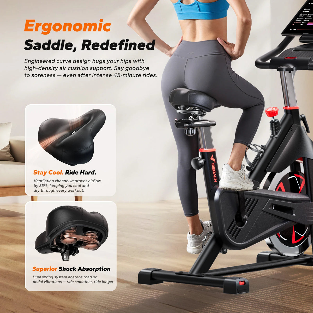 MERACH S38 Indoor Cycling Bike With Magnetic Resistance for Home Fitness
