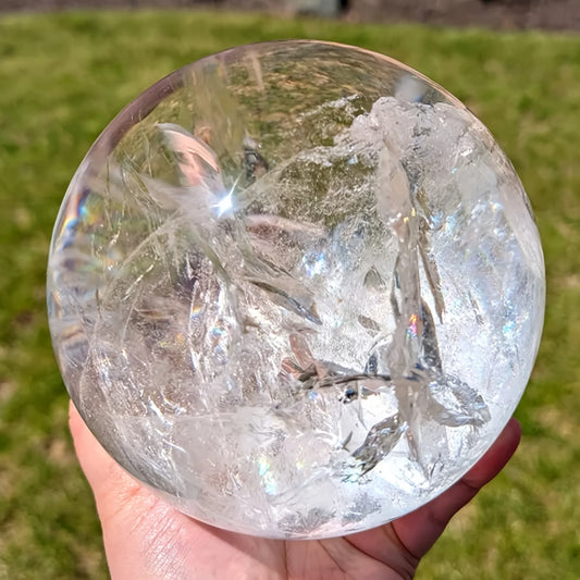 CrystalHola Clear Quartz Crystal Sphere For Home Decor Gifts