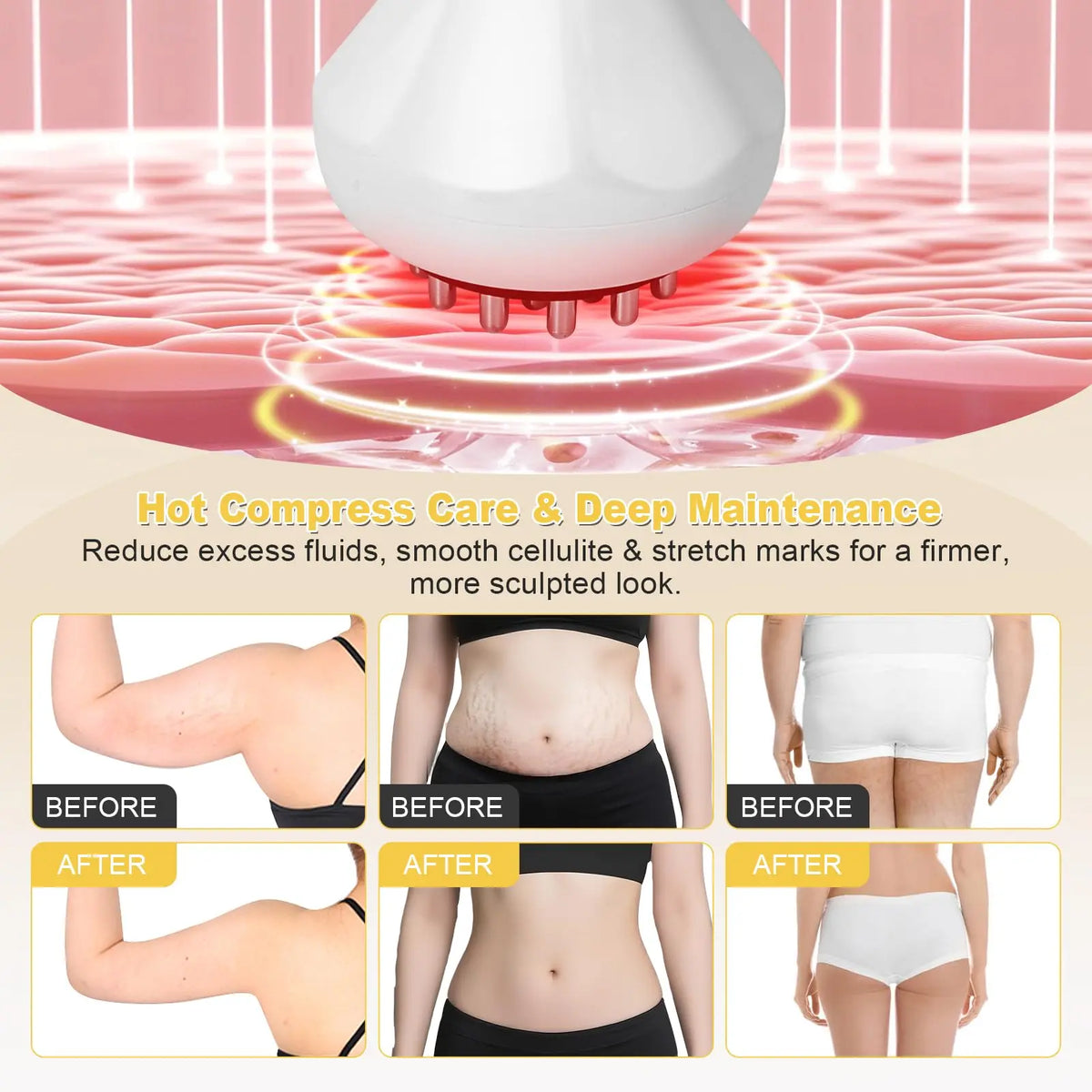 Jitesy Cordless Lymphatic Drainage Massager With Heat And Vibration Therapy
