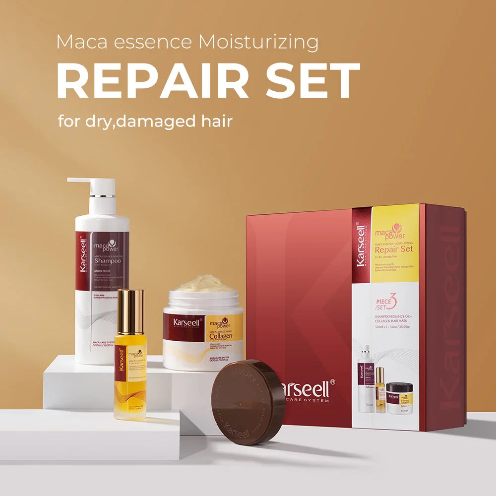 Karseell Collagen Argan Oil Hair Mask Shampoo Repair Set