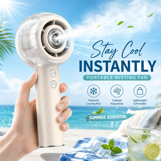 Portable Misting Handheld Fan With 6000mAh Rechargeable Battery