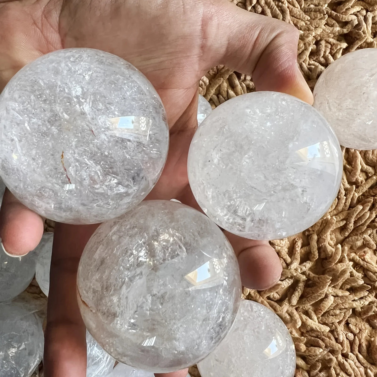 CrystalHola Clear Quartz Crystal Sphere For Home Decor Gifts