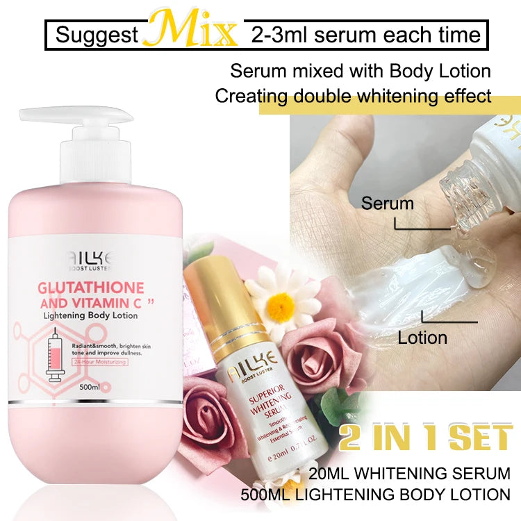 AILKE Whitening Skin Care Set Glutathione Vitamin C Brightening Moisturizing