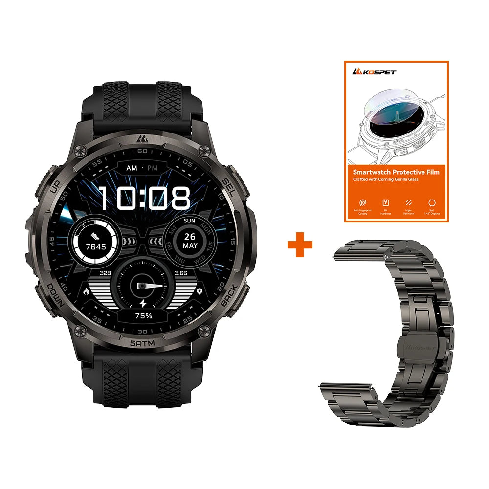 KOSPET T4C Rugged Smartwatch With GPS Fitness Health Tracking