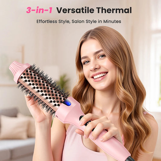 Bopcal Heated Curling Iron Brush For Salon Quality Hair Styling