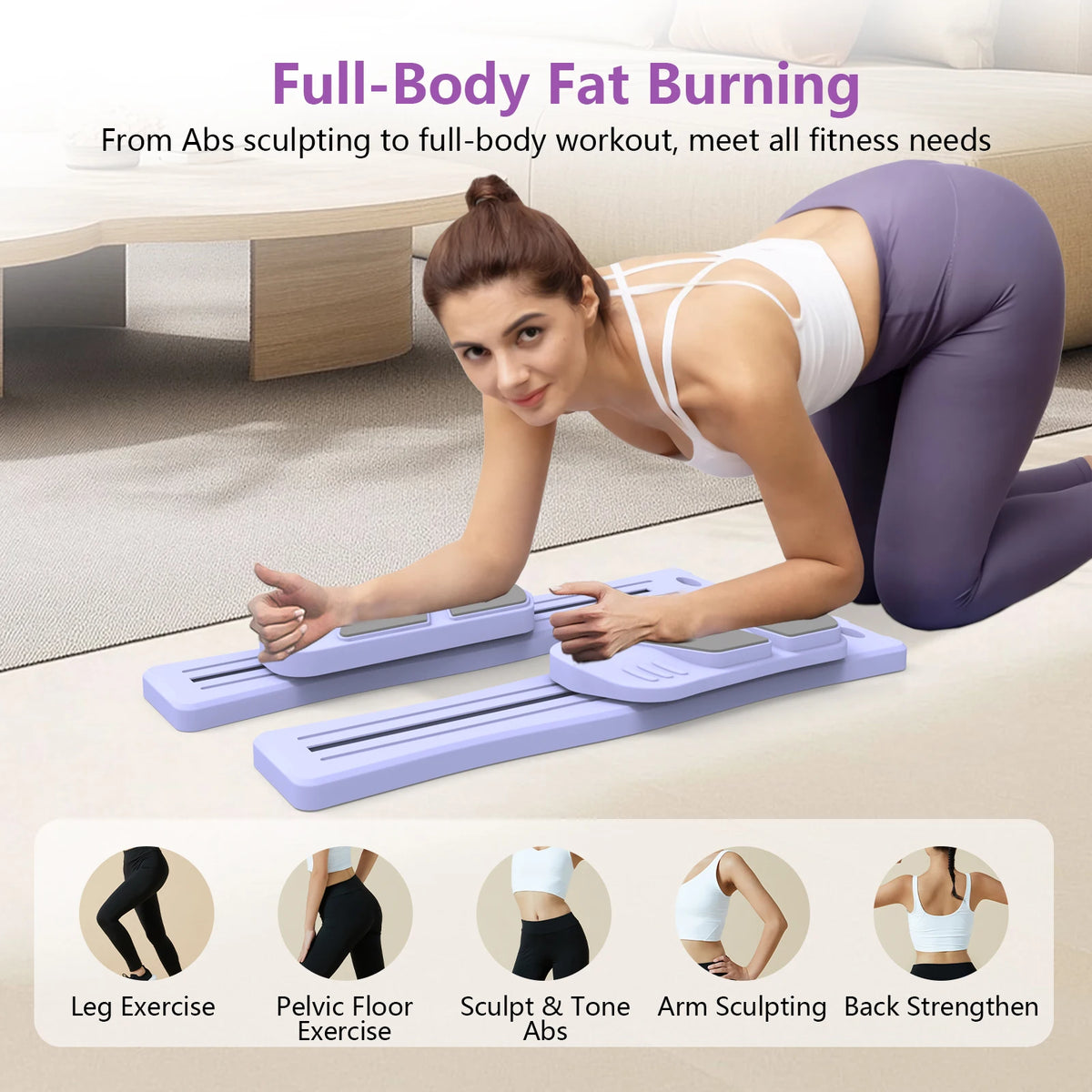 WSUEL 7-In-1 Pilates Reformer Portable Ab Trainer With Resistance Bands