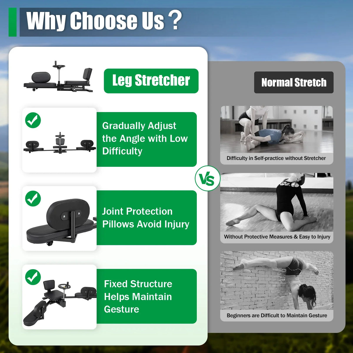Professional 3 Bar Leg Stretcher For Ultimate Flexibility Training