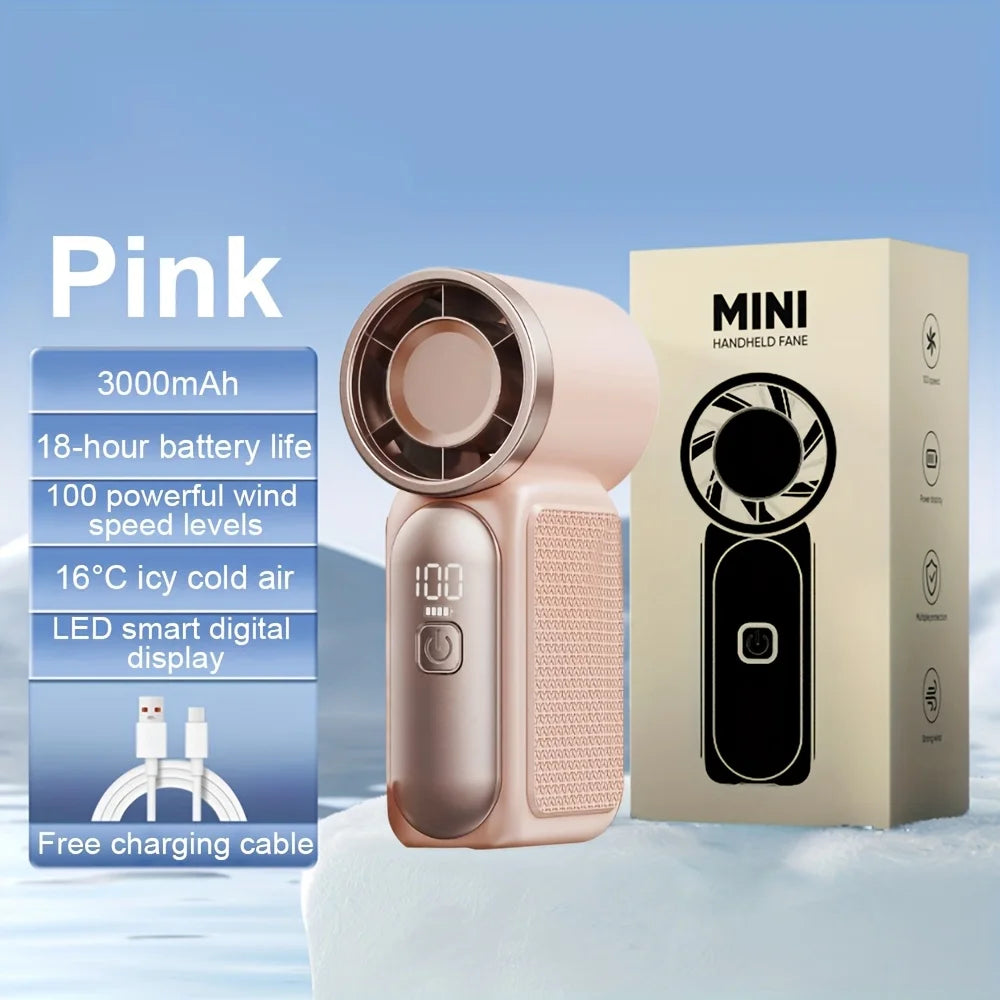 High Speed Mini Handheld Fan 3600mAh Portable Pocket Travel Cooler