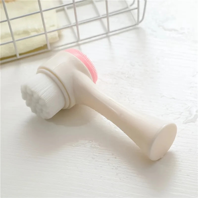 Double Sided Silicone Facial Cleansing Brush For Pore Cleaning