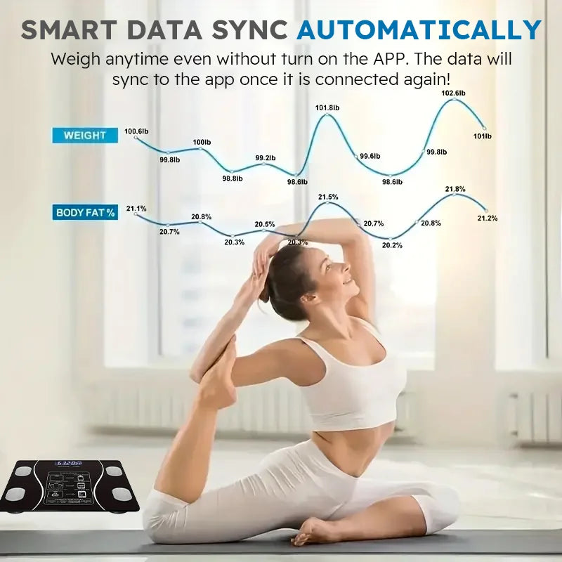 Smart Wireless Body Fat Scale With LED Digital Analysis