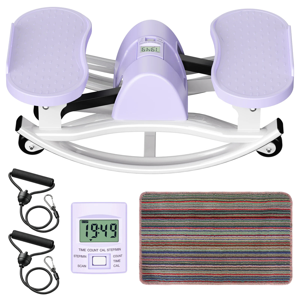 Intelligent Swing Stepper With Digital Display And Resistance Bands