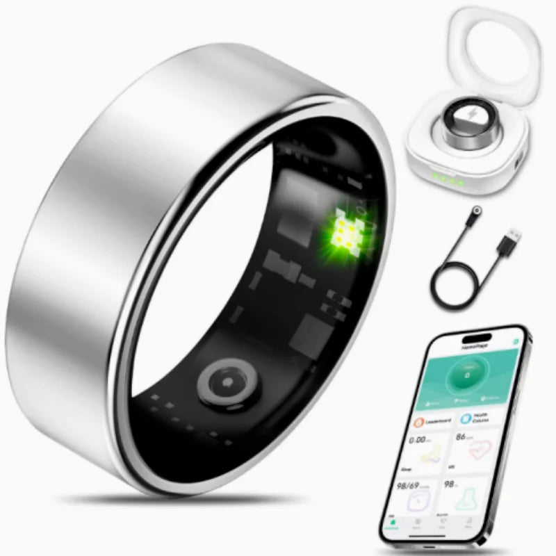 Smart Ring Bluetooth Heart Rate And Blood Pressure Health Monitor
