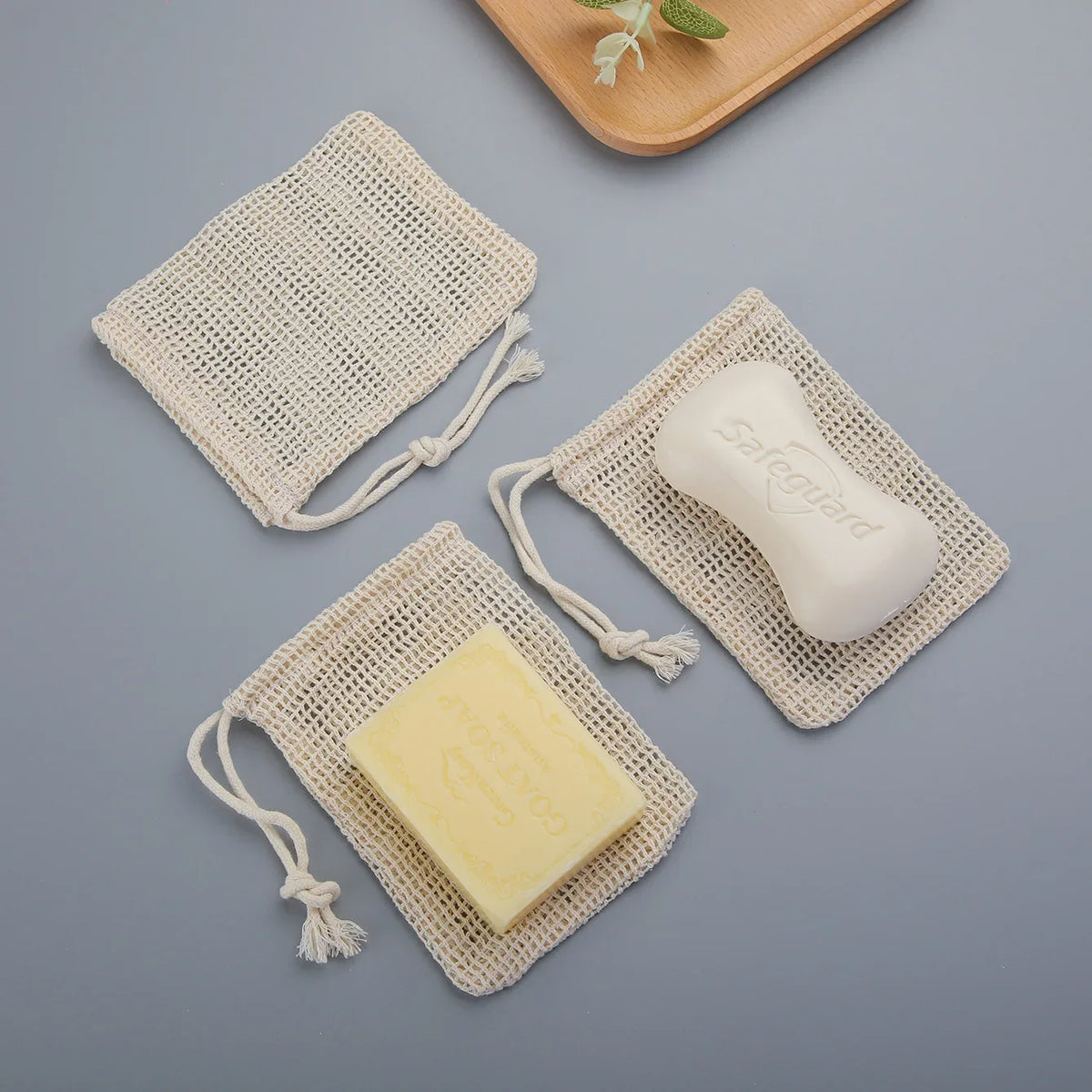 Natural Cotton Soap Saver Bags For Gentle Lathering And Care