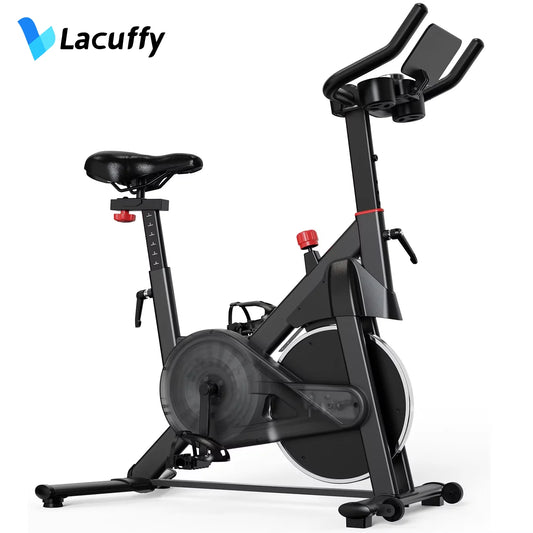 LACUFFY Magnetic Resistance Exercise Bike With Bluetooth Connectivity