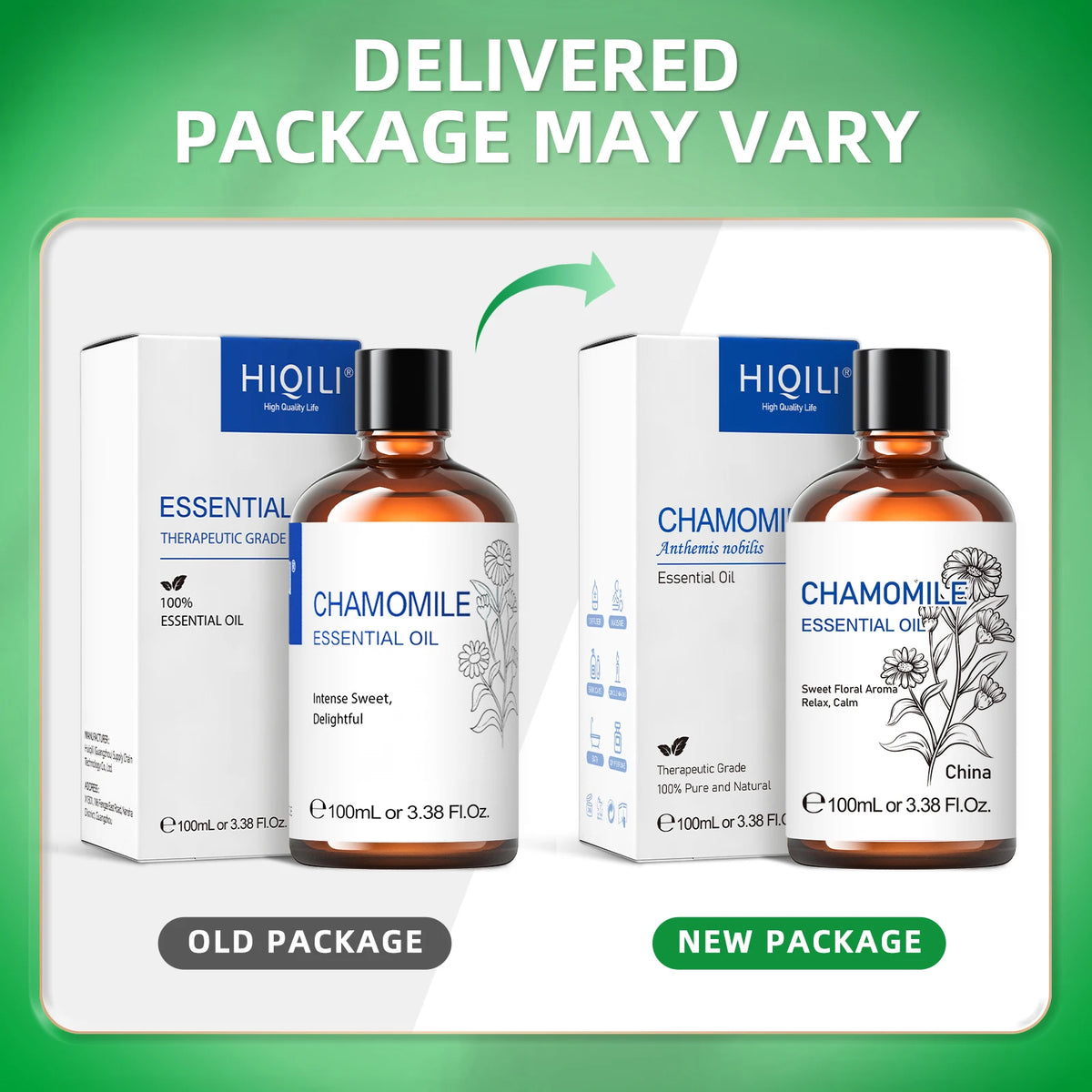 HIQILI Chamomile Essential Oil Pure Steam Distilled Aromatherapy