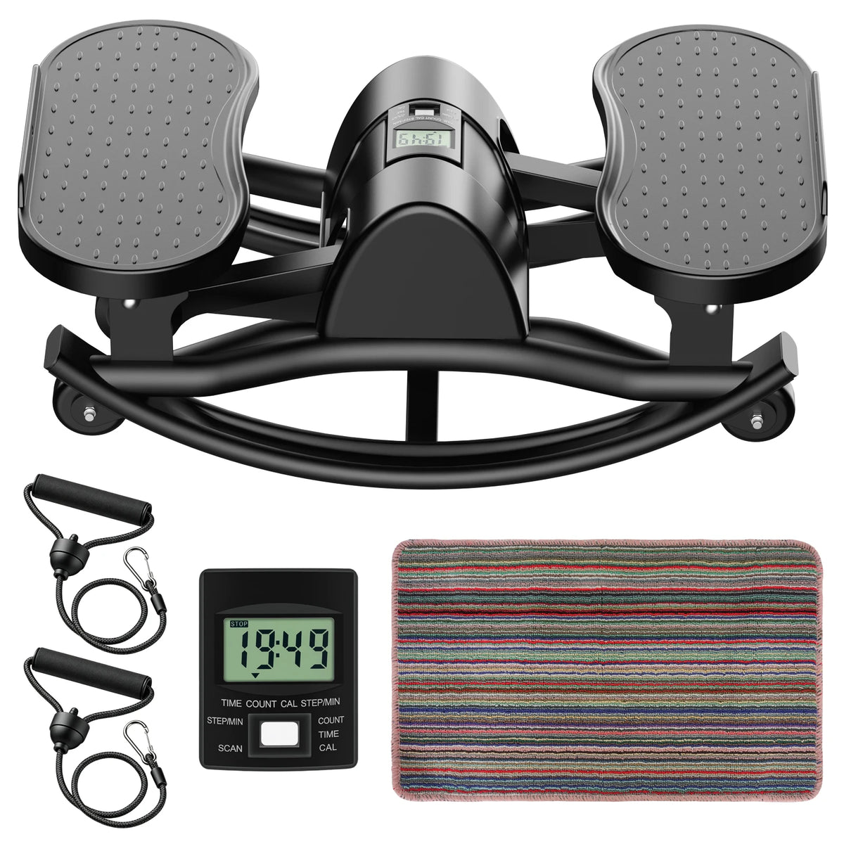 Intelligent Swing Stepper With Digital Display And Resistance Bands