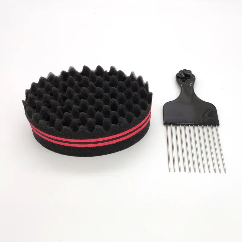 Oval Double Sided Twist Hair Sponge Brush For Natural Braids