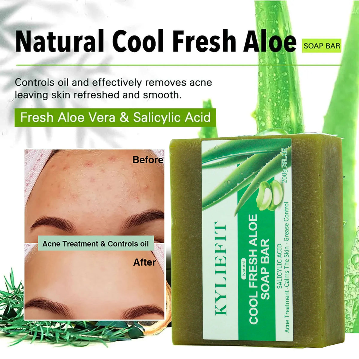 AILKE Aloe Brightening Soap Bar Clears Acne And Evens Skin Tone