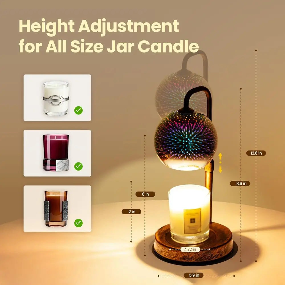 Candle Warmer Lamp With Timer Dimmable Wax Melter 3D Globe