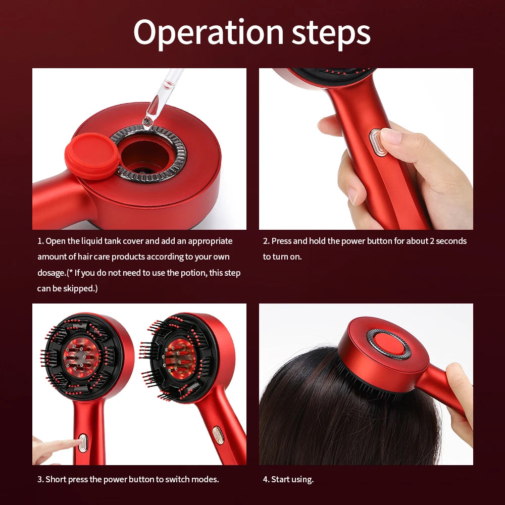 Afdeal Electric Scalp Massage Brush With Rollers And Oil Applicator