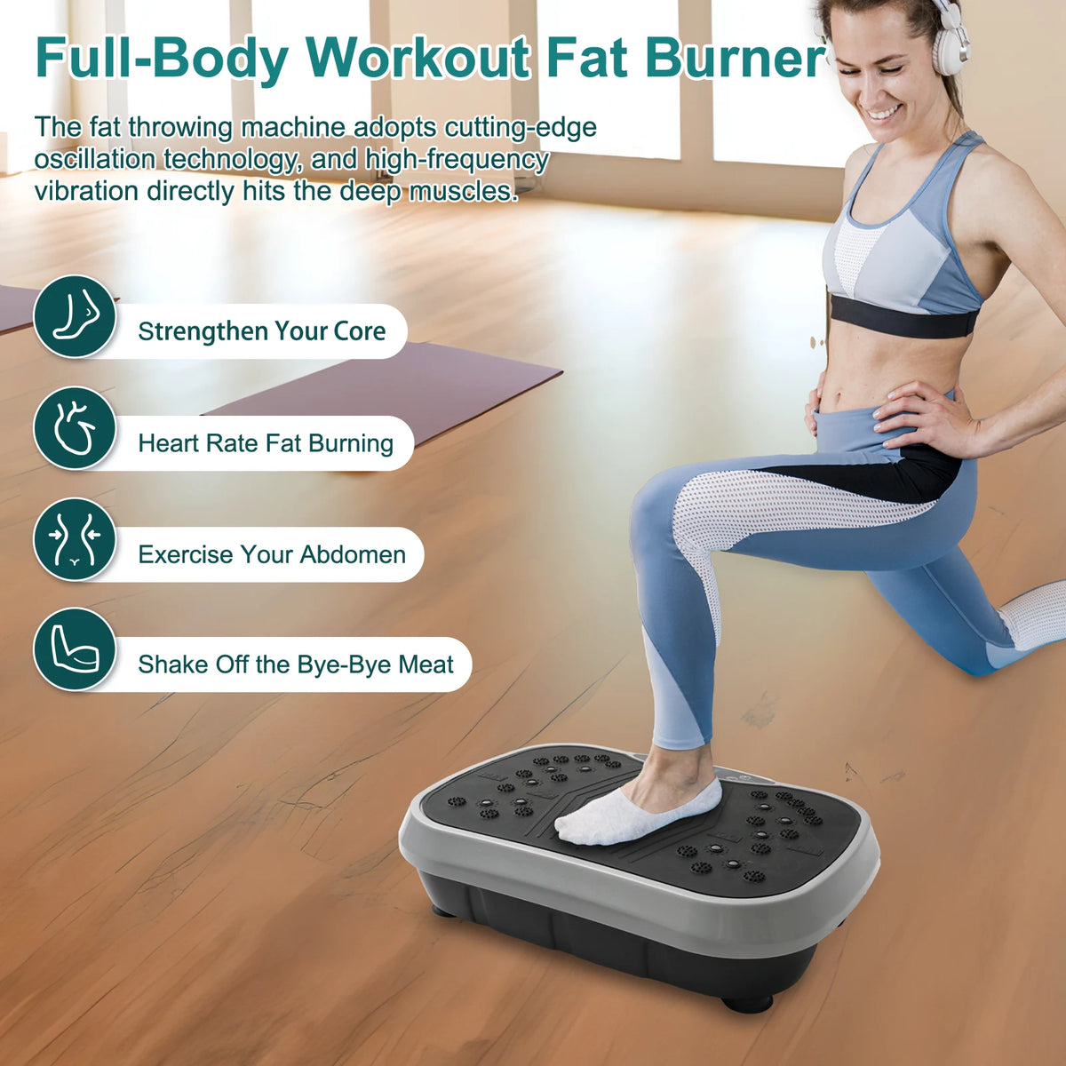 Portable Whole Body Vibration Plate Exercise Machine For Home Gym