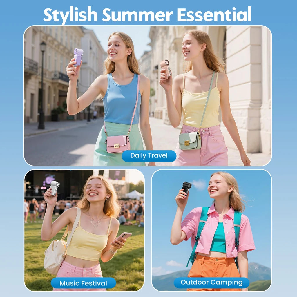 High Speed Mini Handheld Fan 3600mAh Portable Pocket Travel Cooler