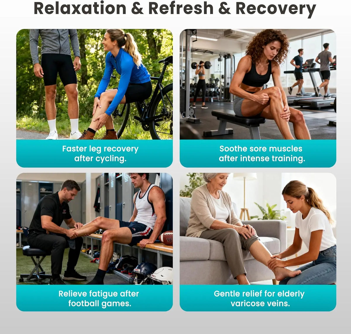 Cordless Air Compression Leg Massager For Circulation And Recovery