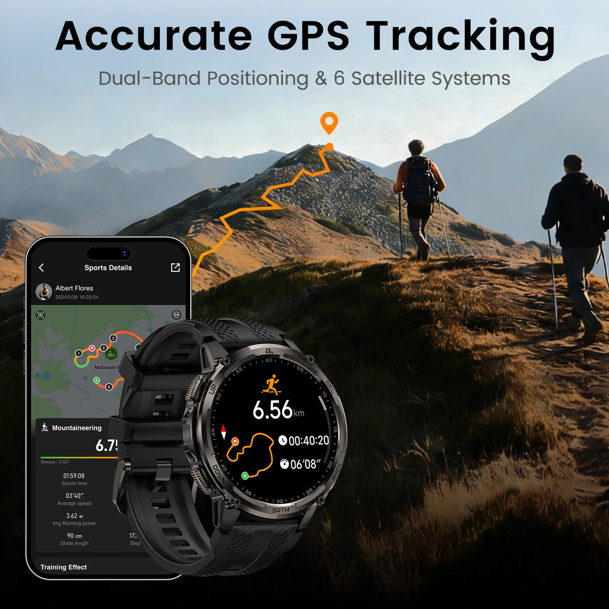 KOSPET T4C Rugged Smartwatch With GPS Fitness Health Tracking