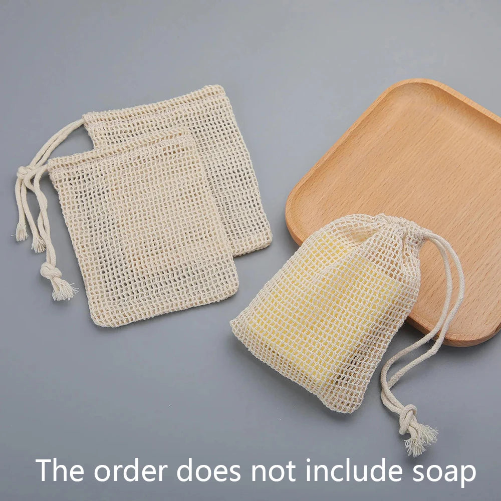 Natural Cotton Soap Saver Bags For Gentle Lathering And Care