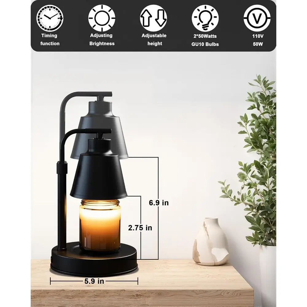 Candle Warmer Lamp With Timer Adjustable Brightness Wax Melter